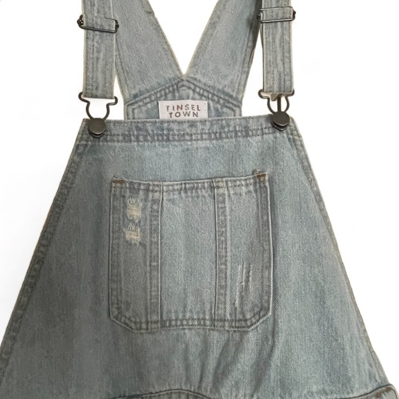 Tinseltown Rigid Ripped Overalls with Button Closures, Size XL, NWT - Picture 5 of 15